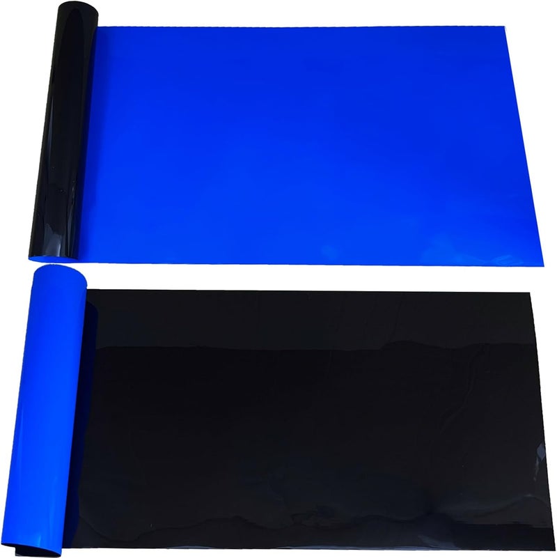 XCNO Blue Black Aquarium Background Poster Fish Tank Background Wallpaper Aquarium Backdrop Double-Sided Fish Tank Decorations Paper 16"x 41" - Image 1